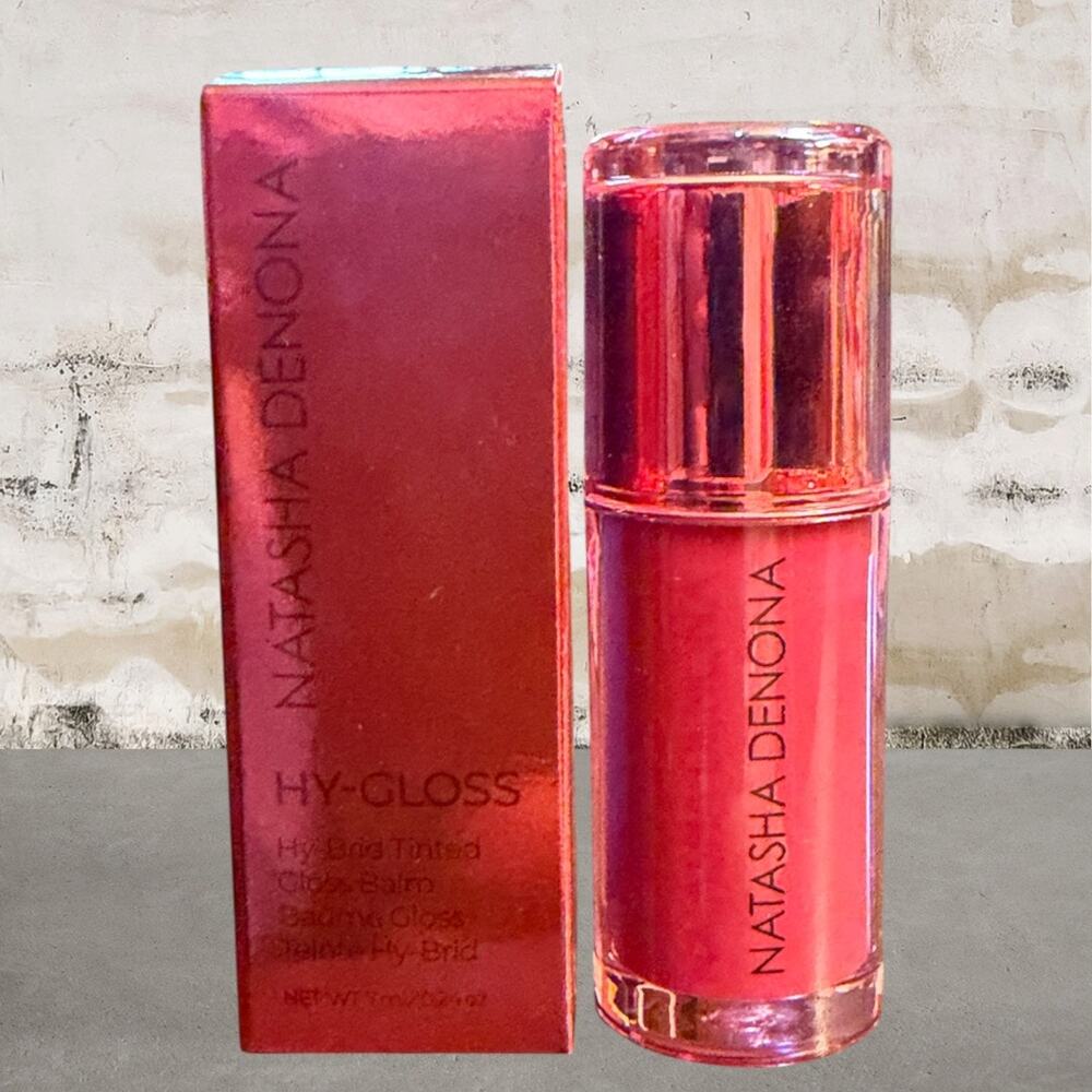 NATASHA DENONA $28 Hy-Gloss Tinted Lip Gloss Balm Berry Pop NIB
